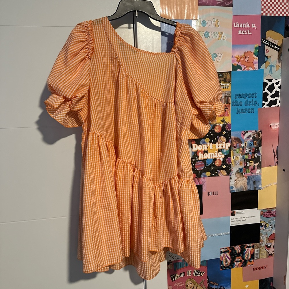 Orange striped dress